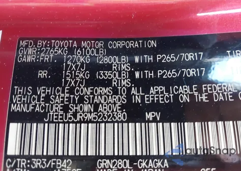 2021 Toyota 4Runner Sr5 from USA, damaged, VIN JTEEU5JR9M5232380